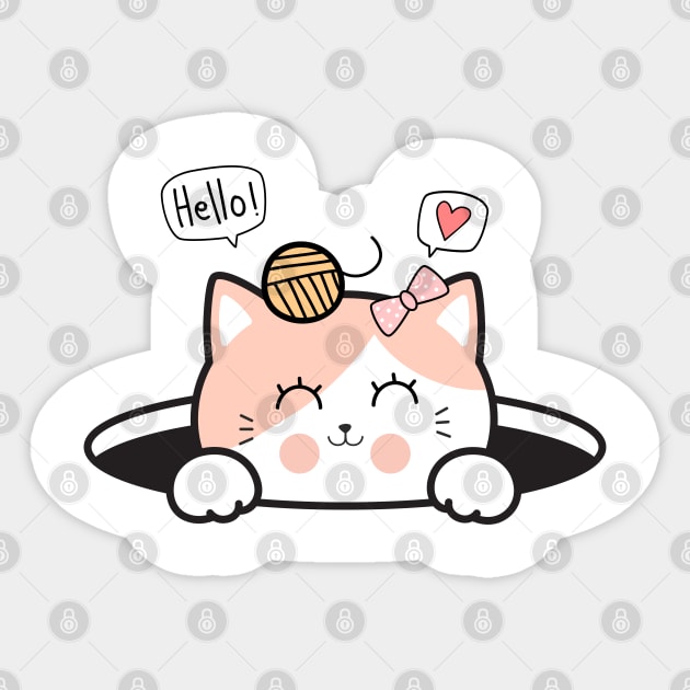 Lovely Cute Cat Sticker by Lovely Arts